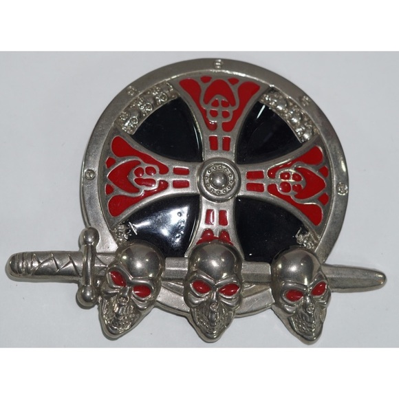 Iron Cross, Skull & Sword Belt Buckle - Picture 1 of 5